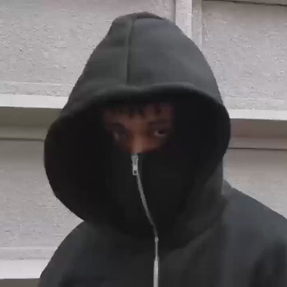 Men's Full Sleeves Zipper Hoodie with Mask