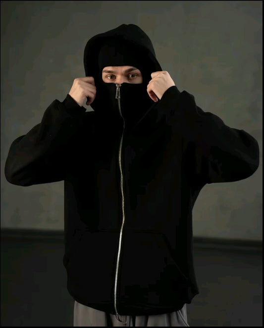 Men's Full Sleeves Zipper Hoodie with Mask